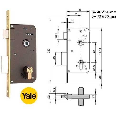 CERRADURA YALE 700-70 HN EMBUTIR