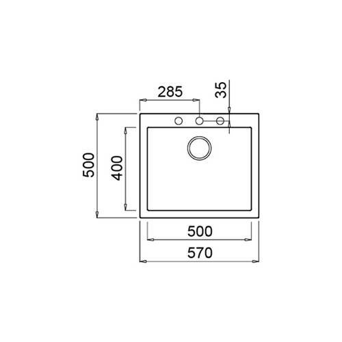 FREGADERO TEKA 115230009 FORSQUARE 50.40 TG BL ART
