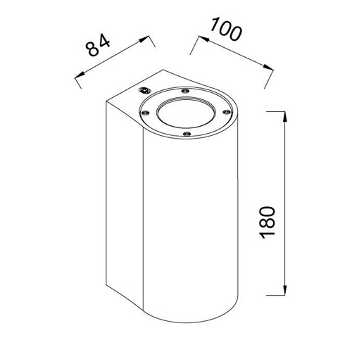 APLIQUE EXT MANTRA LEVI 7181 GRIS OSCURO IP65 2L