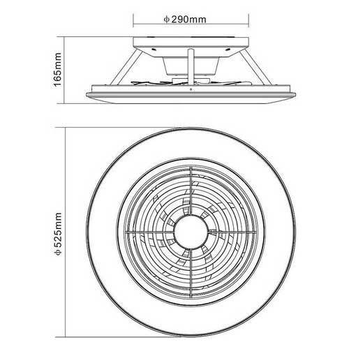 VENTILADOR MANTRA 7495 ALISIO MINI NEG LED C/MANDO