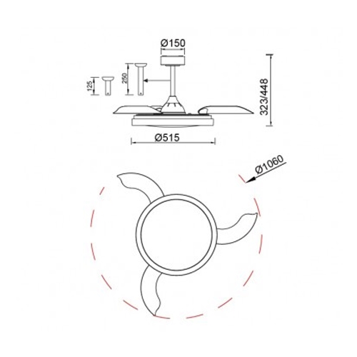 PLAFON VENTILADOR MANTRA 8826 MISTRAL BLANCO