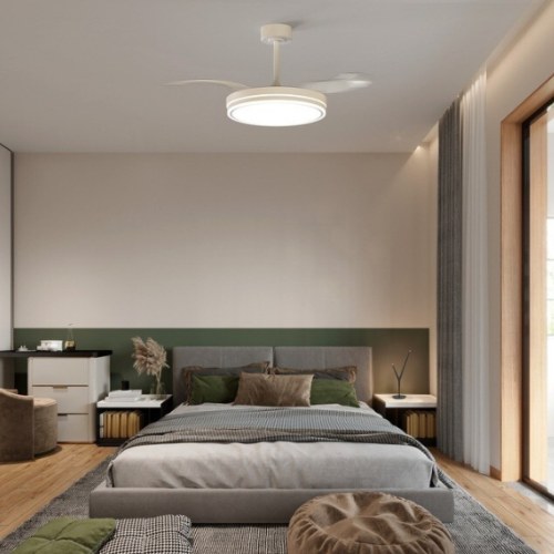 VENTILADOR MANTRA LUNA M MEDIANO LED BLANCO 9666