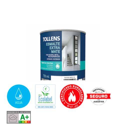 ESMALTE TOLLENS EXTRA MATE NEGRO 750ML 8202