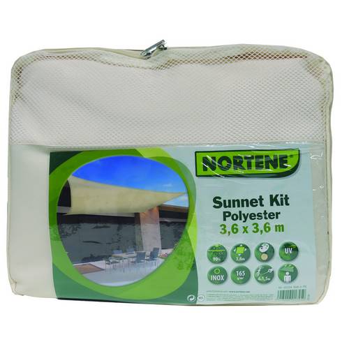 VELA SOMBREO NORTENE SUNNET POLYE 3,6X3,6 NATU