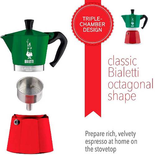 Máquina de café espresso Bialetti Moka Express Italia Tricolore