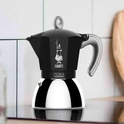 CAFETERA BIALET MOKA INDUCC 6-TAZ NEGR NEW 6936/NP