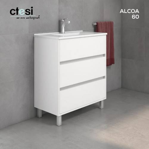 MUEBLE BAÑO LAKUA ALCOA-60 3-CAJ C/P BLANC
