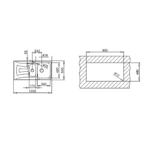 FREGADERO TEKA 10120016 UNIVERSO 11/2C 1E INOX