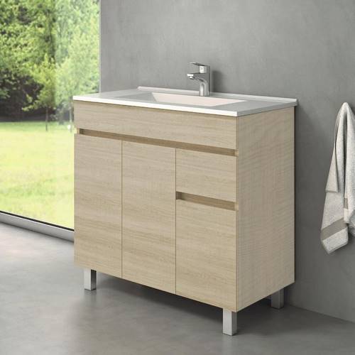 MUEBLE BAÑO LAKUA CLIF-80 1-CAJ 3-PTA C/P FRESN TA