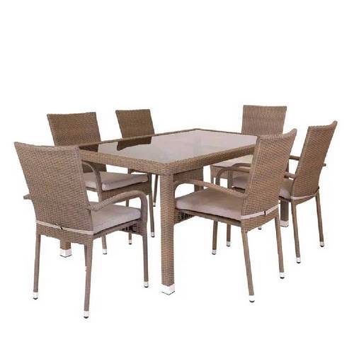 SET COMEDOR LDK MARLENE RATAN TOPO 6X82462 1X82463
