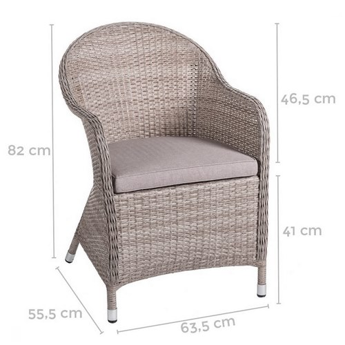 SILLA LDK ENVEJECID RATTAN 58X63 GRIS 83435