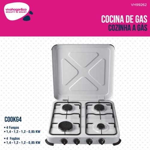 COCINA VIVAHOGAR 4-FUEGOS 515X510X95 99262