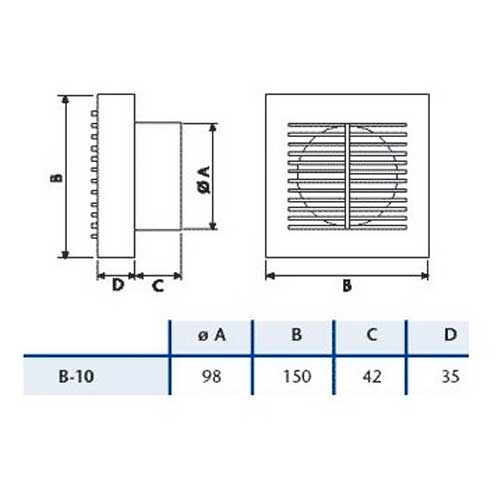 EXTRACTOR BAÑO CATA B-10 STANDAR 00910000