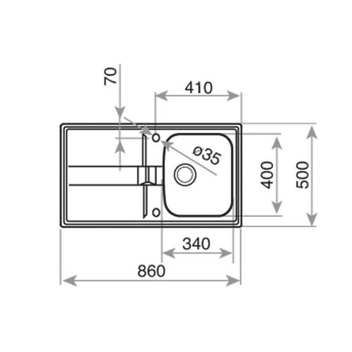 FREGADERO TEKA 10131004 STENA 45B INOX REV 50X86CM