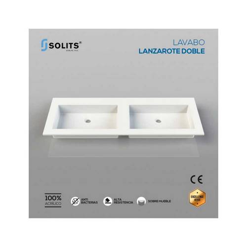 LAVABO SOLITS LANZAROTA 121X46 2-SENOS BLANC