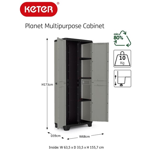 ARMARIO CURVER PLANET ESCOBERO 68X39X173 246639