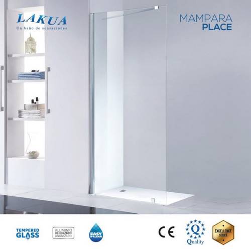 MAMPARA DUCHA LAKUA PLACE PANEL FIJO 1200X1900 8MM