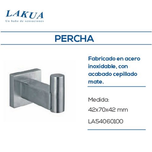 PERCHA LAKUA LA54 INOX MATE