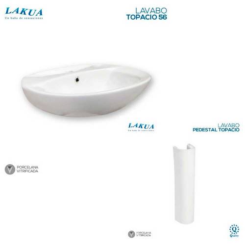 CJTO LAVABO/PEDEST LAKUA TOPACIO 560X430X855 BLANC