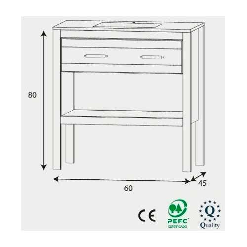MUEBLE BAÑO CTESI OREGON-60 ROBLE