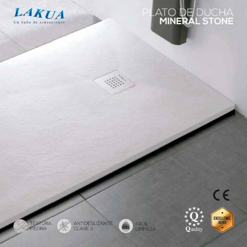 PLATO DUCHA LAKUA MINERAL STONE 120X70 BLANC