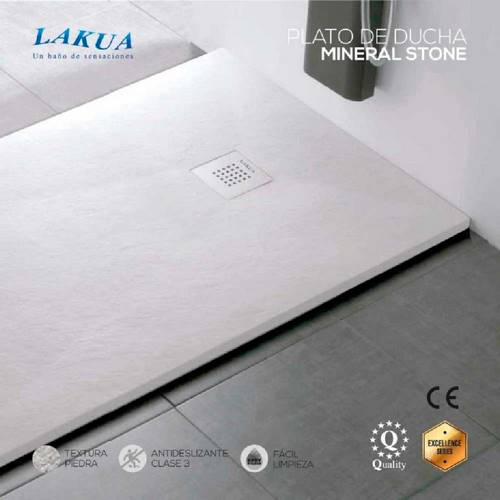 PLATO DUCHA LAKUA STONE MINERAL 160X70 BLANC COMPRALO EN TENERIFE.