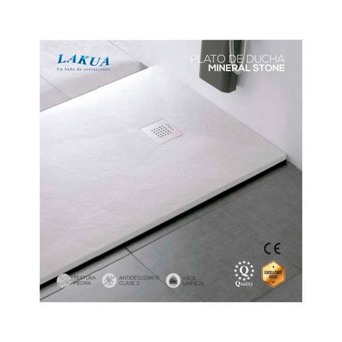 PLATO DUCHA LAKUA STONE MINERAL 100X80 MARFIL