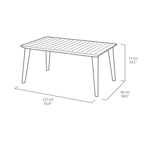 MESA CURVER LIMA 157X98X74 GRAFITO 226499