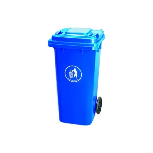 CUBO BASURA NTUUR PLAST 120L C/TAPA C/RUED AZUL
