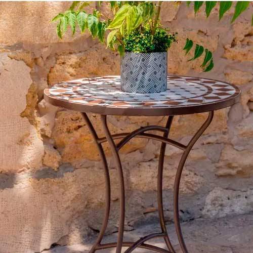 MESA LDK DELFOS CERAMICA 60CM TAUPE/BLANC 127282