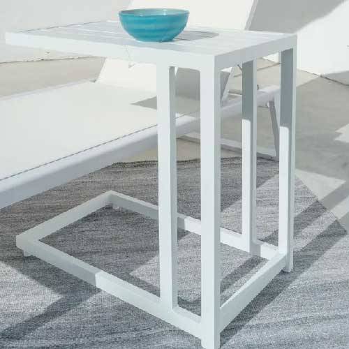 MESA AUXILIAR LDK AGNES ALUM 60X35 BLANC 127377
