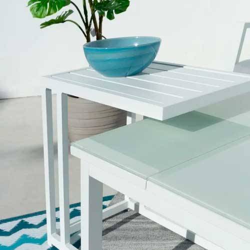 MESA AUXILIAR LDK AGNES ALUM 60X35 BLANC 127377