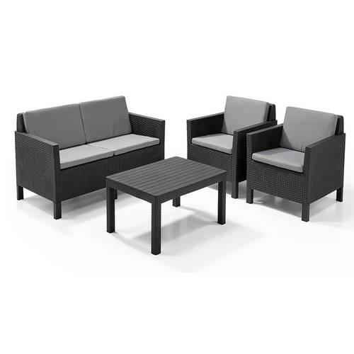 CJTO CURVER CHICAGO LOUNGE SET GRAFITO 226522