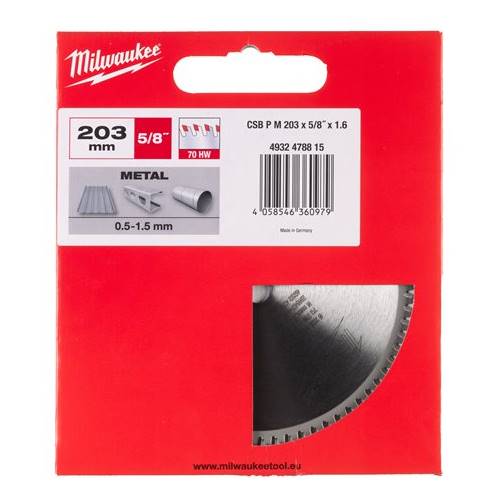 DISCO SIERRA CIRCULAR MILWAUKEE 203X5/8X1,8 50Z