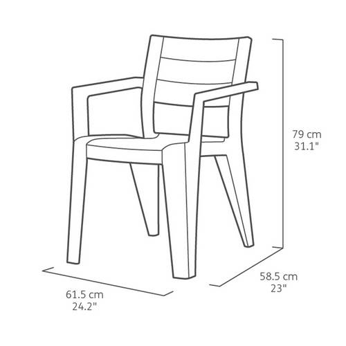 SILLA CURVER JULIE GRAFITO 246188