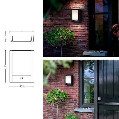 APLIQUE PHILIPS ARBOUR IR 4000K ANTRACIT 1646193P3