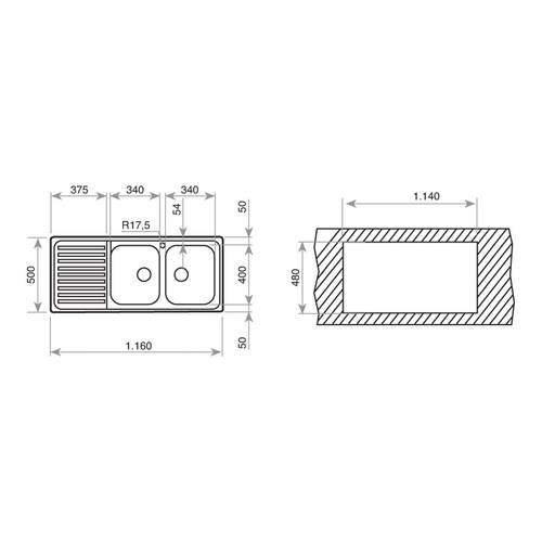 FREGADERO TEKA 10119001 CLASSIC 2C1E INOX