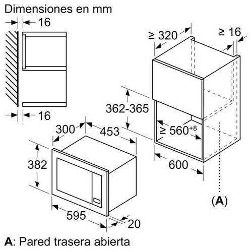 MICROONDAS BALAY 3WGX1929P ENCAST 60CM