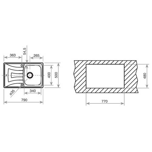 FREGADERO TEKA 12120079 UNIVERS 79 1C1E INOX I