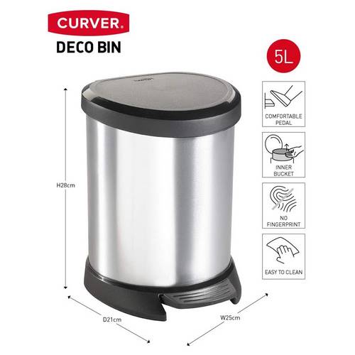 CUBO CURVER METAL BIN 5L 185376