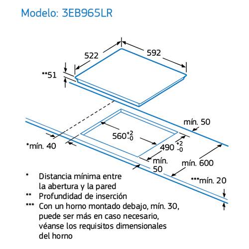 INDUCCION BALAY 3EB965LR 3ZONAS CRISTAL NEGRO