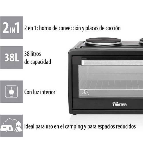 HORNO TRISTAR OV1443 38L CONVECCION 3100W 2 PLACAS