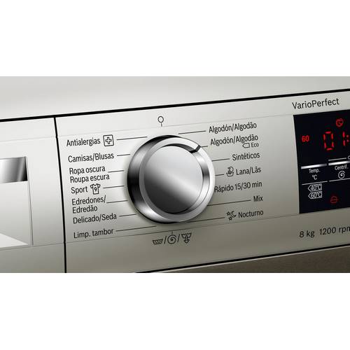 LAVADORA BOSCH WUQ2448XES INOX 8KG 1200RPM A+++
