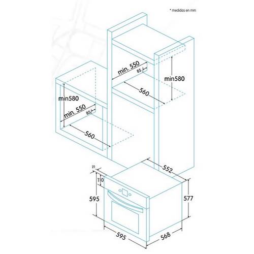 HORNO EDESA EOE6040X/A INOX MULTIF 70L 921270264