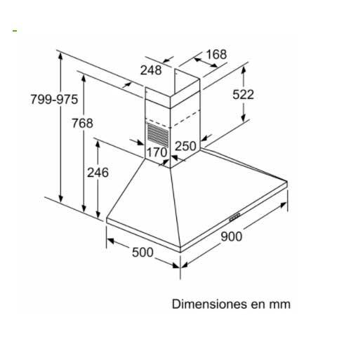 CAMPANA BALAY 3BC696MX FIJAR PARED INOX
