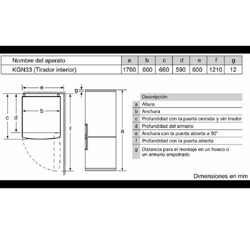 FRIGORIFICO BALAY 3KFE360WI COMBI 176X60CM BLANCO