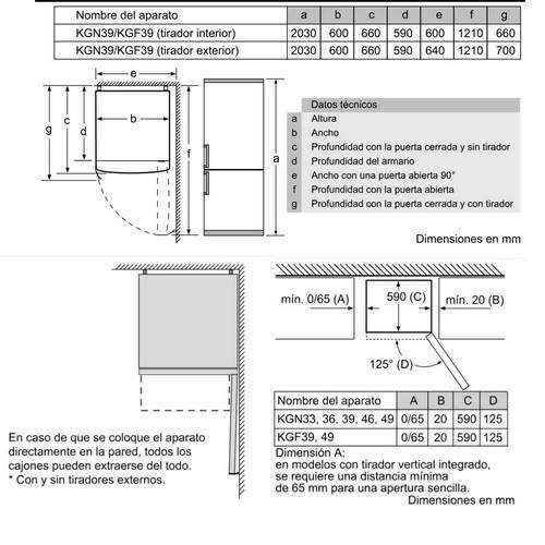 FRIGORIFICO BOSCH KGN39VIDA COMBI ACERO INOX