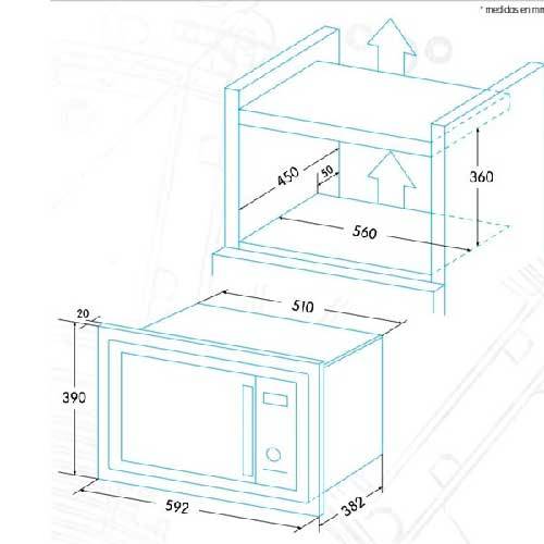 MICROONDAS EDESA EMW2320IGX ENCAST INOX 929270347