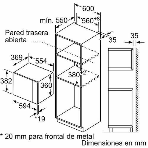 MICROONDAS BALAY 3CG5175AO INTEG 60CM GRIS ANTRACI