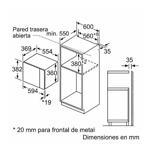 MICROONDAS BALAY 3CG5175N0 INTEG 60CM NEGRO